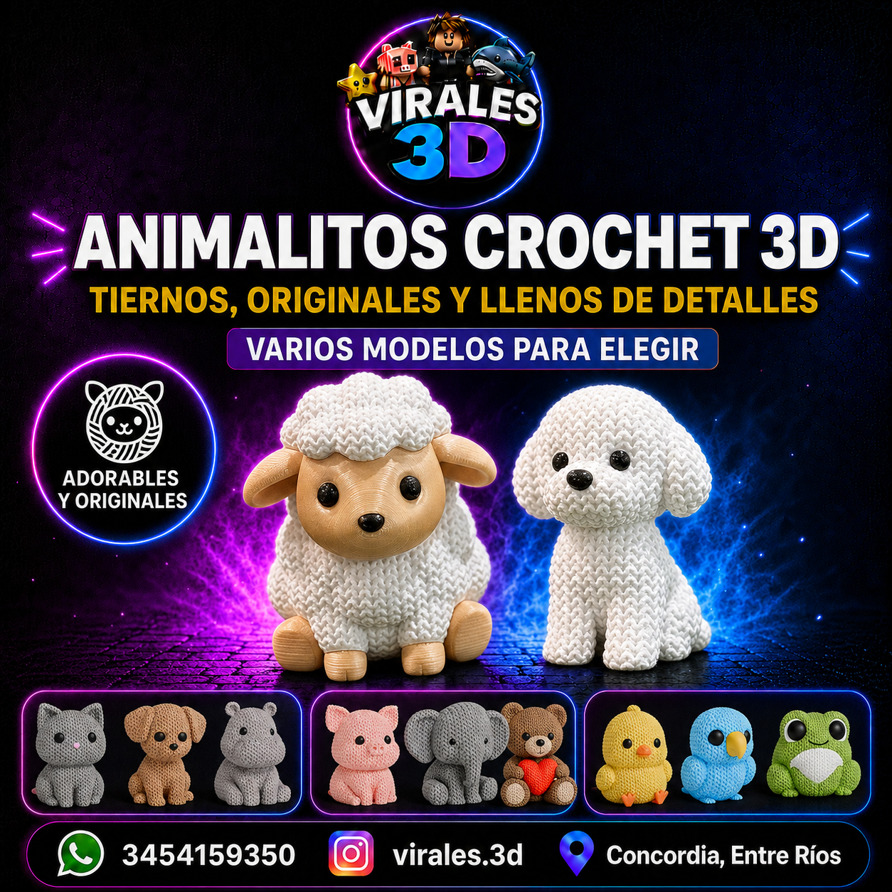 Animalitos Crochet 3D
